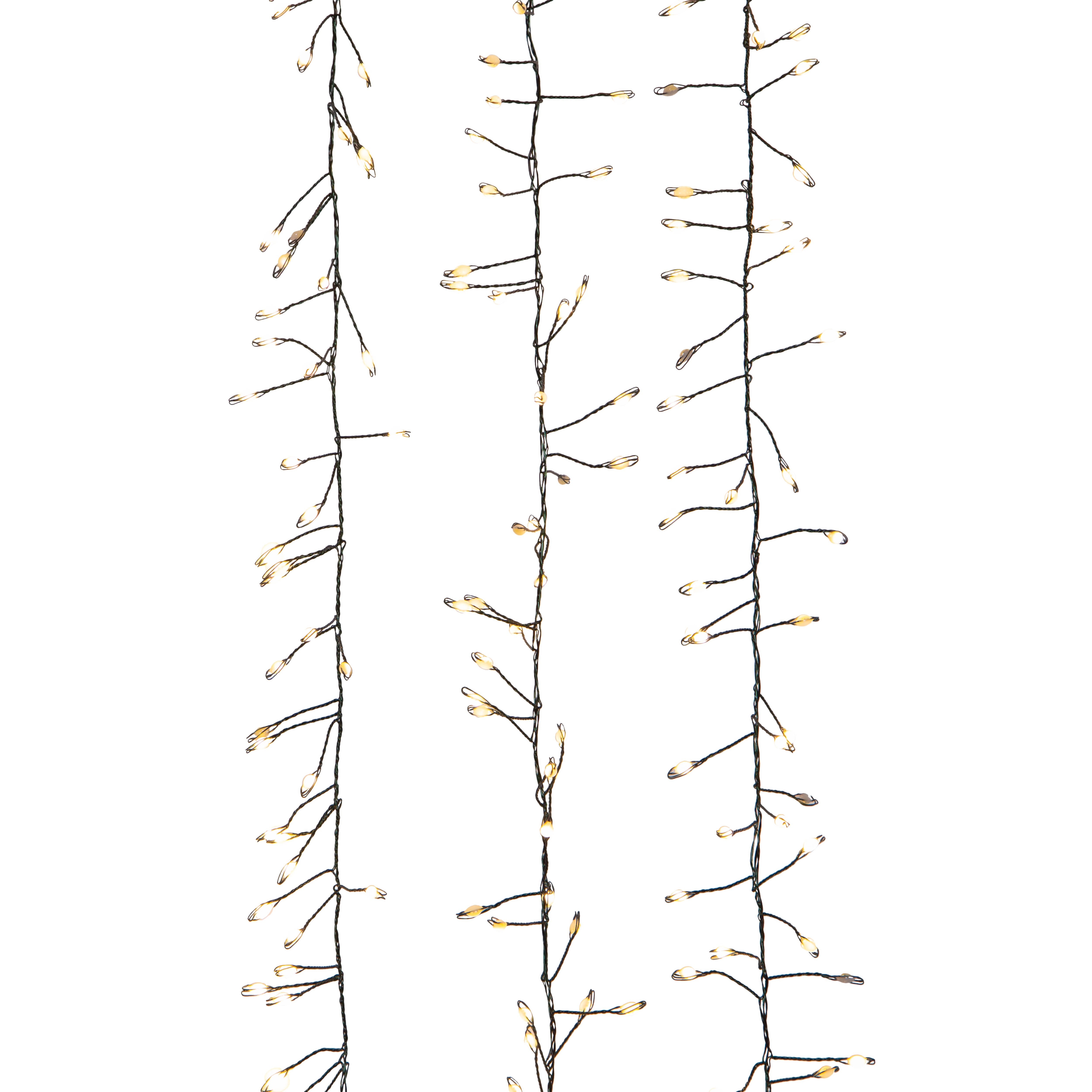 Kurt Adler 9.8-Foot 300-Light Warm White LED Fairy Light Cluster Garland